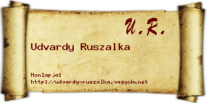 Udvardy Ruszalka névjegykártya